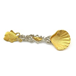 Икорница с нефритом "Осетр" 160*100*130мм.