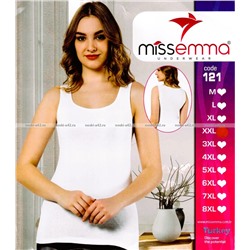 Майки женские Miss Emma Турция однотонные арт.121 БЕЛЫЕ