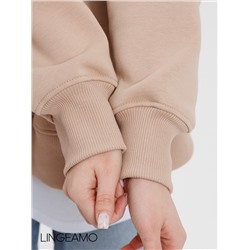 Женский свитшот оверсайз из футера с начесом Lingeamo кофейный ВК-23 (3)