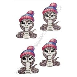 Лазерная вырубка из кожзама "Змейка" 3,8*5 см (10 шт) несклеенная №6