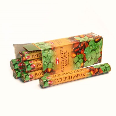 Hem Incense Sticks PATCHOULI-AMBER (Благовония ПАЧУЛИ АМБЕР, Хем), уп. 20 палочек.