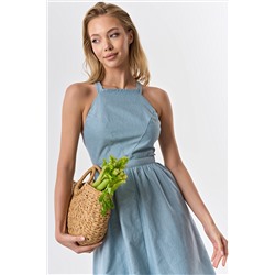 Сарафан летний из хлопка бирюзовый