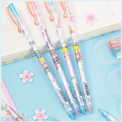 Набор из 2-х чёрных гелевых ручек в кармашке KAWAI GIRL YML-6645, YML-6645