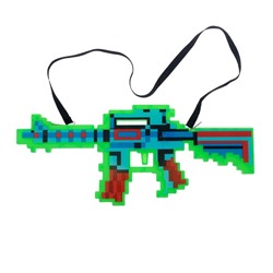 Автомат М16, пиксельный, с лазером, работает от батареек, цв МИКС