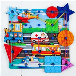 Настольная игра. Геоборд с доп. элементами «Машинки» 20х20 см