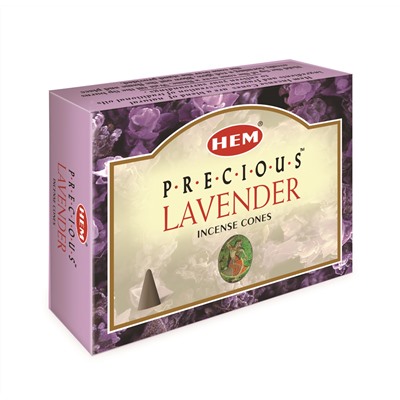 Hem Incense CONES PRECIOUS LAVENDER (Благовония конусы ДРАГОЦЕННАЯ ЛАВАНДА, Хем), уп. 10 конусов.