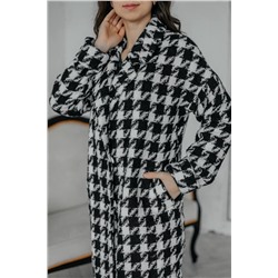 Стильная леди М-665 черно-белый, Пальто