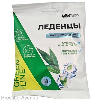 АВС helthy food леденцы на основе трав с витамином С эвкалипт и ментол 60 г