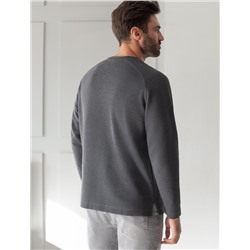 Джемпер базовый из мягкого фактурного трикотажа с круглым воротом