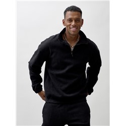 Спортивный костюм мужской демисезонный на флисе черного цвета 331Ch