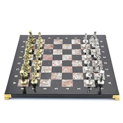 Шахматы подарочные с металлическими фигурами "Римляне", 350*350мм