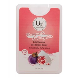 U&I POMEGRANATE & MANGOSTEEN Brightening Deodorant SPRAY (КАРМАННЫЙ ОСВЕТЛЯЮЩИЙ Дезодорант-СПРЕЙ, ГРАНАТ-МАНГОСТИН), 20 мл.