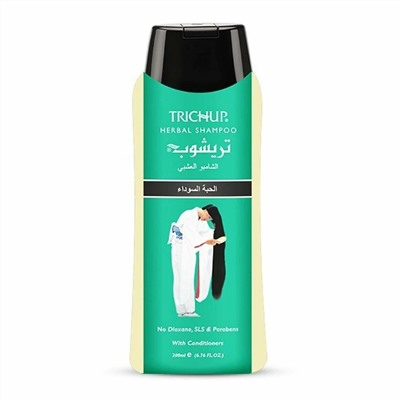 Trichup Herbal Shampoo BLACK SEEDS, Vasu (ТРИЧУП (ТРИЧАП) шампунь на основе трав, ЧЕРНЫЙ ТМИН, Васу), 200 мл.