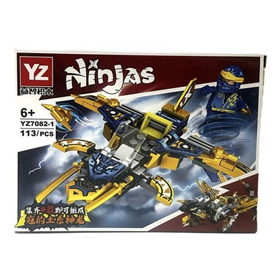 Конструктор NINJAS Ниндзя на Истребителе 113дет. 19*14см  / YZ7082-1
