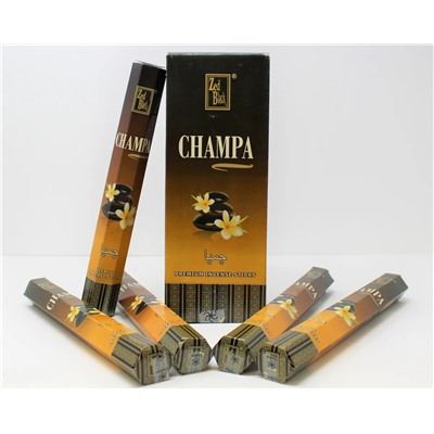 CHAMPA Premium Incense Sticks, Zed Black (ЧАМПА премиум благовония палочки, Зед Блэк), шестигранник 20 палочек.