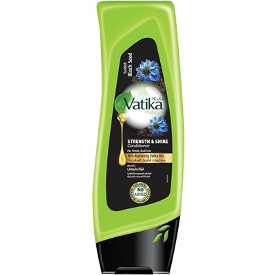 Vatika TURKISH BLACK SEED Strength And Shine Conditioner, Dabur (Ватика ТУРЕЦКИЙ ЧЕРНЫЙ ТМИН Кондиционер СИЛА И СИЯНИЕ для ослабленных и тусклых волос, Дабур), 200 мл.