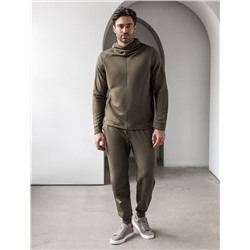 Брюки из тонкого футера с карманом на молнии