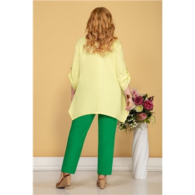 Aira Style 799 желто-зеленый, Брюки,  Блуза