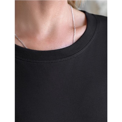 Платье из премиального хлопка с вышивкой на рукаве