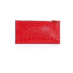 Портмоне женское Croco-ПР-1052 натуральная кожа 3 отд,  5 карм,  красный крокодил (203)  255245