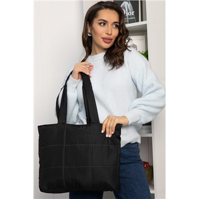 Сумка-шопер стеганая (черная) СШ07-46