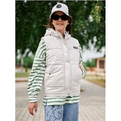 Жилет с планкой для девочки светло-серый