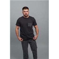 Мужская хлопковая пижама с брюками Happyfox