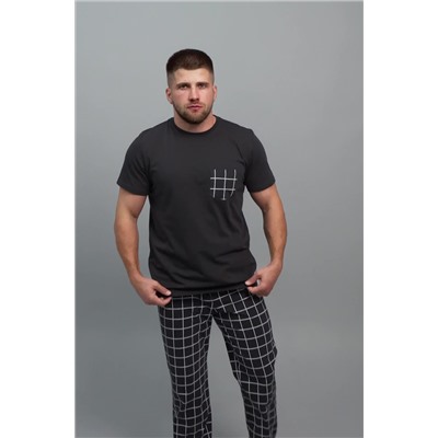 Мужская хлопковая пижама с брюками Happyfox