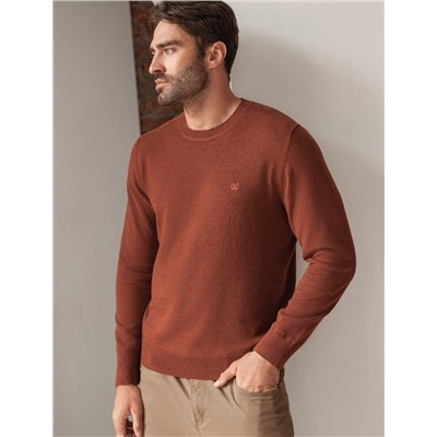 Джемпер с круглым воротом из хлопка с нейлоном