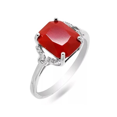Кольцо из серебра коралл, МЦВ988
