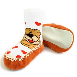 Носки детские на подошве "Мишка" (white)