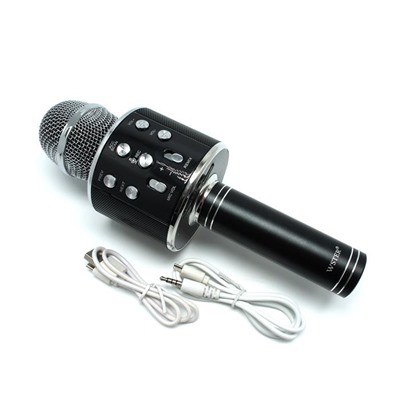 Колонка-Микрофон Bluetooth USB,FM 23*8см WS-858 черный АКЦИЯ! СКИДКА 20%