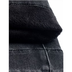 Джинсы-трубы из эластичного денима на флисе