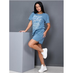 Костюм с шортами цвета индиго