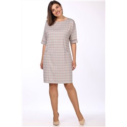 Lady Style Classic 926/12 серый_с_розовым_"Клетка", Платье