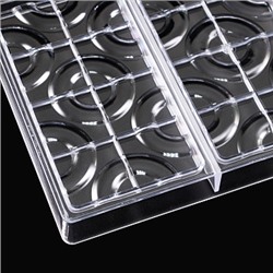 Форма для шоколада (поликарбонат) "Плитка Кольца", 275*175 мм, 3 ячейки