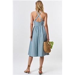 Сарафан летний из хлопка бирюзовый