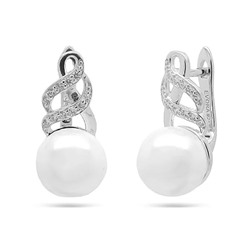 Серьги из серебра жемчуг swarovski, МЖВ465