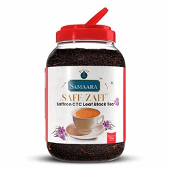 Samaara SAFF ZAFF Saffron CTC Leaf Black Tea, Jivraj (Самаара САФФ ЗАФФ СТС, Гранулированный Черный чай с Шафраном, Живрадж), БАНКА 250 г. - СРОК ГОДНОСТИ ДО 31 ИЮЛЯ 2025 ГОДА