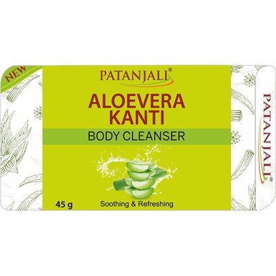 ALOE VERA KANTI Body Cleanser, Patanjali (АЛОЭ ВЕРА мыло для тела, Патанджали), 45 г.