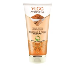 Natural Fairness Double Action CHANDAN & KESAR Face Wash, VLCC (САНДАЛ И ШАФРАН осветляющее средство для умывания двойного действия), 100 мл.