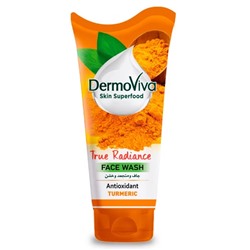 DermoViva TRUE RADIANCE Face Wash, TURMERIC, Dabur (ИСТИННОЕ СИЯНИЕ гель для умывания с КУРКУМОЙ - антиоксидант, Дабур), 150 мл. - СРОК ГОДНОСТИ ДО 31 МАЯ 2025 ГОДА