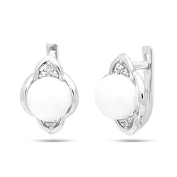 Серьги из серебра жемчуг, С1540