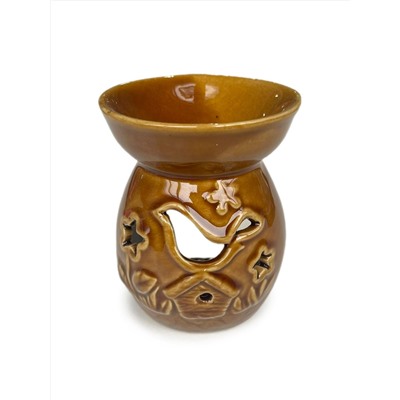 Аромалампа ПТИЧКА НА ДОМИКЕ N310-28 КОРИЧНЕВАЯ (керамика, 9,5 см.), 1 шт.