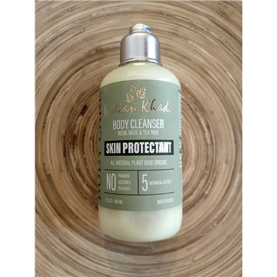 Body Cleanser NEEM, BASIL & TEA TREE Skin Protectant, Indian Khadi (Средство для душа НИМ, БАЗИЛИК И ЧАЙНОЕ ДЕРЕВО защита кожи, Индиан Кхади), 200 мл.