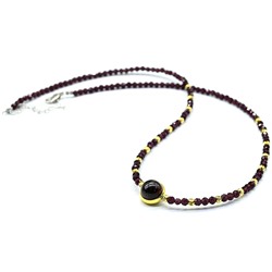 Чокер на шею из циркона шарик 3мм цв.сливовый, 42см