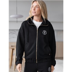 Зип худи на молнии из петельчатого футера трехнитки с резинкой по низу и манжетами