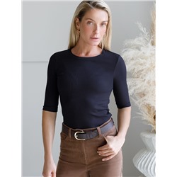 Футболка из трикотажа в широкий рубчик