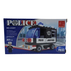 Конструктор Police 60дет. Полицейская техника 16*9см / коробка 23201