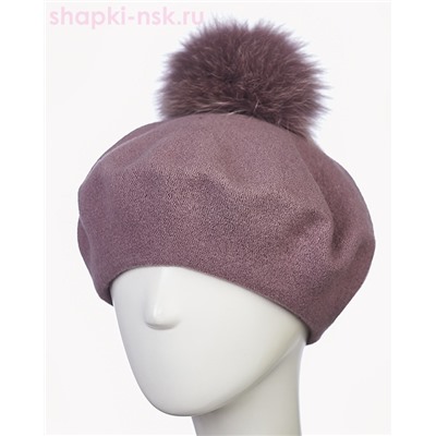 Берет фетр флис Помпон 115 Берет женский флис (58-59)